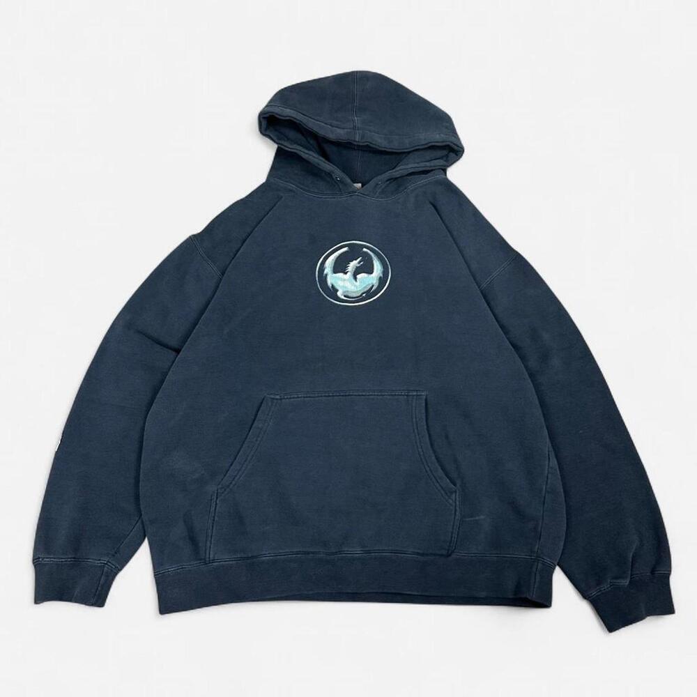 Vintage Dragon Alliance Navy Blue Skater 90s pullover hoodie y2k Men Medium